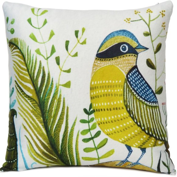 Home Decorative Digital Leaf & Bird Print Cushion Pillow Cover Pillow Case - Picture 1 of 4